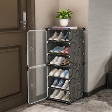 簡易透明防塵多功能收納鞋架 多層鞋櫃, 1個, 綠明 1列2層,鞋櫃鞋架/高品質大容量能裝不占地方.