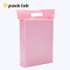epacklab LDPE 0.07T 두꺼운 택배봉투 핑크 손잡이형 방수 포장봉투 강력접착 찢김방지 쇼핑몰 택배용, 100개