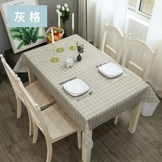 多款式防水防油桌布桌巾, 1個, 灰格子,137*180cm
