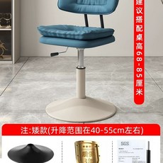 높은 화장대 의자 스툴 등받이 파우더룸 빠체어 높이 61-81cm 의자(화이트), T. 블루