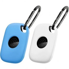 지오무 실리콘 케이스 타일 프로2024 추적기용 부드럽고 유연하며 긁힘 방지 보호 커버 카라비너 포함 발광 그린+핑크+블루, White+Blue, 1개