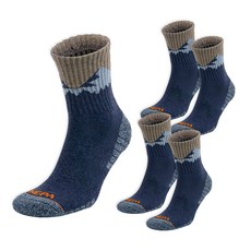 NEPA 男款 Mountain Peak 氣墊中筒襪 5雙組, 海軍藍, 1套