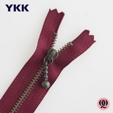 퀼팅맘 YKK지퍼 물방울 앤틱 메탈지퍼 3호, 10개, 와인(버건디)