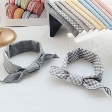 삼각 아기스카프 쁘띠 초등 목수건 미니체크 무지