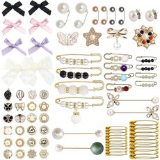 80피스 정크 양말 참 키트 안전 핀 블링 주얼리 진주 라인스톤 브로치 골드 액세서리 디자이너 의류 신발 모자 스카프 숄용 1세트 138570, 80피스 정크 양말 참 키트, 안전 핀 블링 주얼리 진