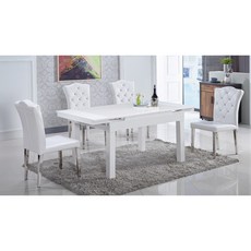 天京白色原石長方型摺桌，易收納摺疊餐桌，簡約風格居家餐桌, 1個