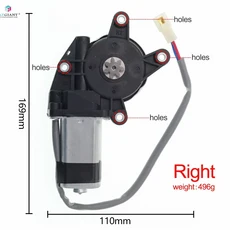 Toyota Landcruiser Starlet 3 홀 7 기어/치아 Torx 용 24V 전기 자동차 윈도우 리프터 모터 레귤레이터, 02 4hole 7T 12V RH