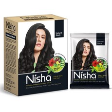 니샤 내츄럴 헤나 파우더 흰머리 새치커버 천연헤나가루 염색약 - 블랙 1Box, 1개, 내추럴블랙