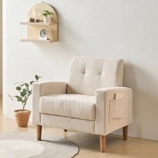 수오 릴리 생활발수 패브릭 1인용 소파, 아이보리