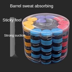 60 교체 테니스 라켓 미끄럼 방지 그립 배럴 땀 흡수 벨트 그립이있는 배드민턴 스쿼시, 04 60 mixed colors