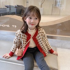 小不點兒 女童針織外套 寶寶毛衣長袖開衫 90-140