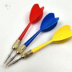 게임용 풍선 터뜨리기 놀이 도구 날개 장착 금속 침 던지기 연습 레저 활동 용품, 1개, 옐로우