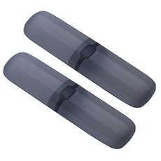 여행용 칫솔 케이스 홀더 하드 플라스틱 휴대용 칫솔 치약 보관 박스 용기 여행 캠핑 홈 스쿨 비즈니스용 투명 블랙, 여행용 칫솔 케이스 홀더 하드 플라스틱 휴대용 칫솔 치