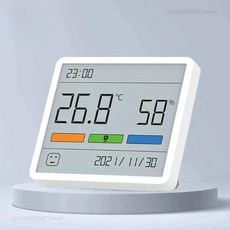 두카 아투만 디지털 실내 온도계 습도계 시계 전자 온습도계, 1개, 4. 3pcs