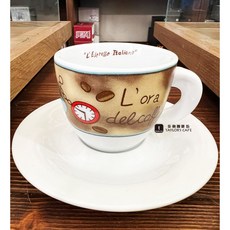 【TDTC 咖啡館】義大利 ORKER CAFE ESPRESSO 濃縮咖啡杯盤組 60ml, 1個, E 時鐘, Multi-color