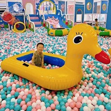 에어 놀이터 실내 풍선 물 놀이기구 장난감 바나나 보트 트램폴린 어린이 집 야외 에어시소, 1.1m 두꺼운 오리 공기 펌프