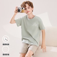 2026新款兒童睡衣男童純棉家居服男孩短袖空調服大童套裝薄款夏季