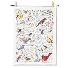 Abbott Collection Bird Medley 주방 티 타월 - 100% 면 화이트/멀티컬러 (50.8x71.1cm(20x28인치) L)
