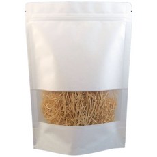 【緣茂包材】白牛皮橫窗夾鏈立袋(150*220)(50入/包) - 食品級包裝 防潮防塵 站立式設計, 1個, 50入