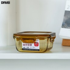 DFMEI 日本luntayo玻璃保鮮盒可微波爐加熱食品級冰箱密封儲泡菜收納盒, 1個