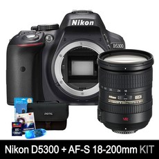 니콘 카메라 D5300+18-200mm 망원렌즈+고속80GB메모리+여행용가방+UV필터+리더기+청소셋 풀세트 k