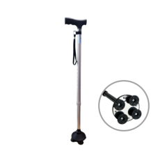 사뿐애지팡이 초경량 미끄럼방지 길이조절 노인 어르신, 실버, 1개