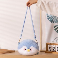 可禧玩具 企鵝毛絨包, 藍色斜挎包:25cm(0.18kg), 1個