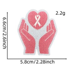 트윈은 핑크리본 자수 와펜 열접착 캠페인 상징 리폼 세트