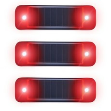 태양광 충전 LED 라이트 추돌방지 후미등 경고등 헬멧, 레드