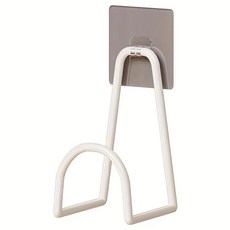 벽걸이형 테니스 라켓 플라스틱 자가 접착 배드민턴 홀더 내구성 있는 무타공 1개, 04 L White