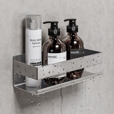 홈비 아르제룸 스텐 304 무타공 욕실선반, 1개, 실버