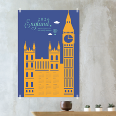 인테리어 포스터 2026 한장 감성 달력 캘린더 전세계 랜드마크, 잉글랜드B