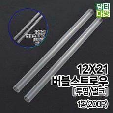 쌍문상회 지금 필요한 버블티 버블 일회용품 편리한 투명 홀더 200P 벌크 좋은 스트로우 스푼 카페용품 1봉 빨대 12X21 31872EA, 본상품