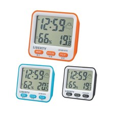 LIBERTY LB-8016TE 時鐘溫濕度計，居家環境監測，清晰顯示時間、濕度、溫度, LB-8016橘色, 1個