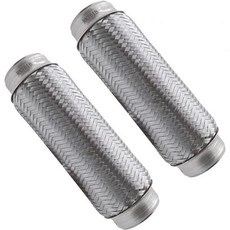 RP 리마커블 파워 2.5인치 인렛 배기 플렉스 파이프 내부 직경 x 10 길이 유연 튜브 스테인리스 강 이중 브레이드 헤비 듀티 범용 머플러 RK7545 교체 부품, 2.5"x10"-2 Pack