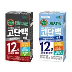 정식품 베지밀 고단백(검은콩+플레인) 두유, 190ml, 96개