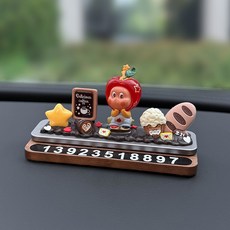 創意擺件停車號碼牌星星人車上臨時挪車電話牌高級感2025新款女, 蘋果星星人:如圖所示, 1個