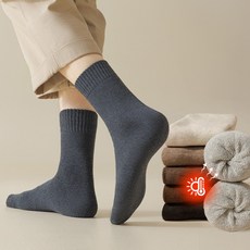 뛰어난 보온성의 남자 양말 쫀쫀 기모 중목 양말 5개