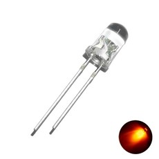 5mm 고휘도 주황색 10개 LED 램프 2핀 5파이 다이오드 DIY 전자부품 오렌지
