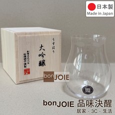 日本製 松德硝子 薄張系列 大吟醸 清酒杯 250ml 木盒裝 日本酒杯, 1個