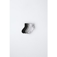 [국내배송] 자라 ZARA 플레인 쇼트 삭스 4켤레 세트 - 그레이 938276