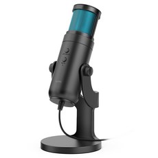 엑토 유선 각도 조절되는 RGB LED 스탠드 마이크, MIC28 RGB, 블랙