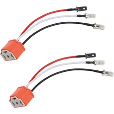 2개 세트 H4 9003 HB2 헤드라이트 커넥터 및 배선 하네스 세라믹 16AWG 3핀 교체 범용 내구성 포그 라이트 소켓 자동차 액세서리 USA