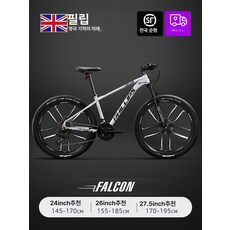 필립 산악 자전거 변속 오프로드 남성 여성 청소년 감쇠 레이싱 학생용, 24inch, 24단, 10날 스노우화이트