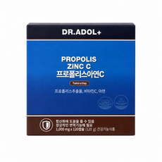 닥터아돌 프로폴리스 아연C 아연 함유 건조I효모 아연 함유 I 호주산 프로I폴리스와 인도산 인디안구스베리 비타민C, 120정, 1박스