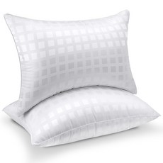 SORMAG 솔매그 꿀잠 소프트터치 마이크로 화이바 자카르 체크 베개 2p, 화이트×40×60cm×2개