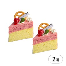 [데코봉봉] 쉬폰 조각 케이크 모형(라즈베리) 2개 과일 빵 생일 스티로폼 케익