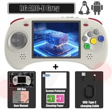 ANBERNIC RG ARC-D 레트로 휴대용 게임 콘솔 안드로이드 리눅스 시스템 4.0 인치 IPS RK3566 64 비트 게임 플레이어 RG ARC-S 리눅스 HD 출력, 10) RG ARC-D Grey - NO Game Ca