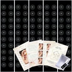 PeakPine 귀 화병 전문가 감수 피크 파인 일본제 귀 화병 씰 투명 순수한 티타늄 곡물 귀 화병 보석 패치 테스트 씰용 2마리 부착 다카치호 금속 100장, 상세페이지 참조