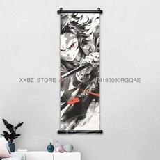 귀멸의칼날 아크릴스탠드 귀칼 장식 스크롤 그림 Kamado Tanjirou Tomioka Giyuu 홈 Kochou Shinobu 캔버스 포스터 선물, [00] 25x75cm(10x30inch), [34] gmzr25-6
